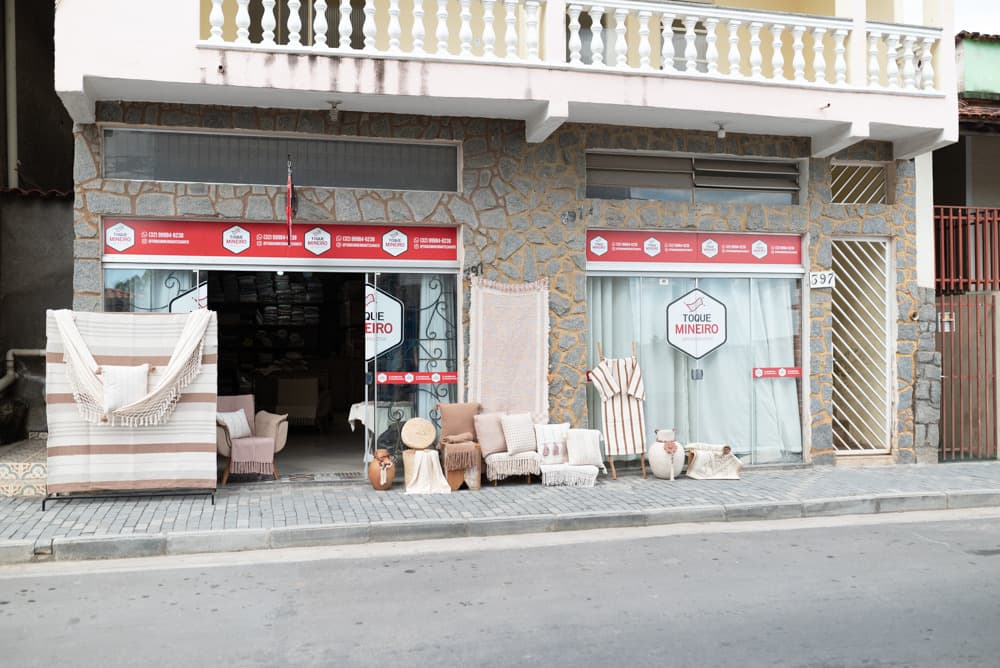 Fachada da loja Toque Mineiro Artesanatos